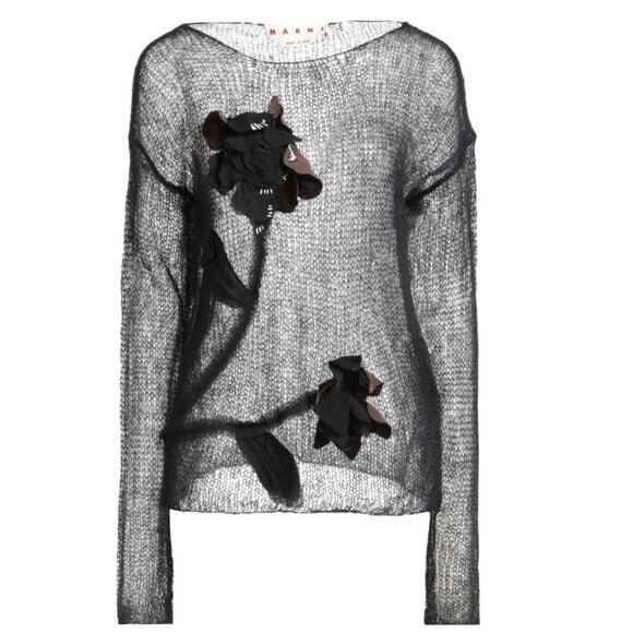 MARNI flower-patch mohair open-knit sweater Size 38 IT, S/XS US NEW - Picture 8 of 16